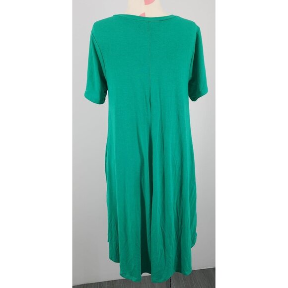 Women's Zenana Premium Green Flowy Small Dress Pockets Swing Style Soft Knee Len - Picture 2 of 7